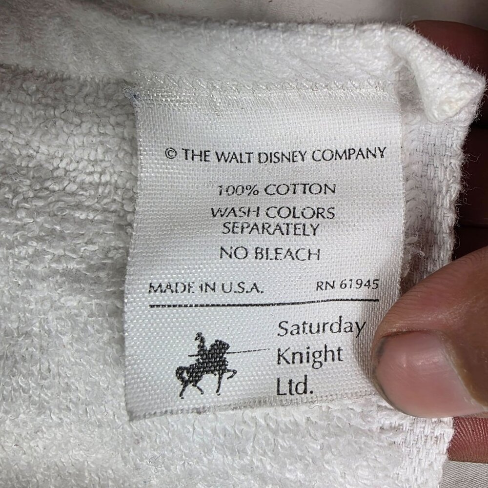 Vintage Walt Disney Mickey Mouse Retro White Cotton Hand Towel Embroidered - Picture 4 of 10